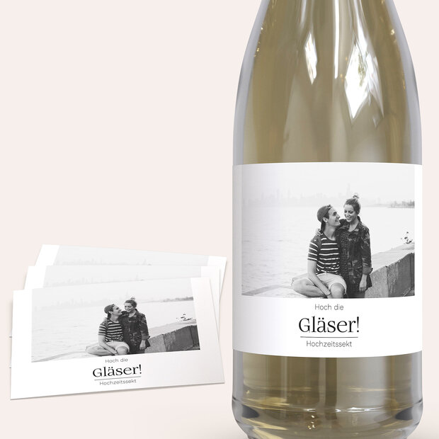 Sektetiketten Hochzeit - Great letters