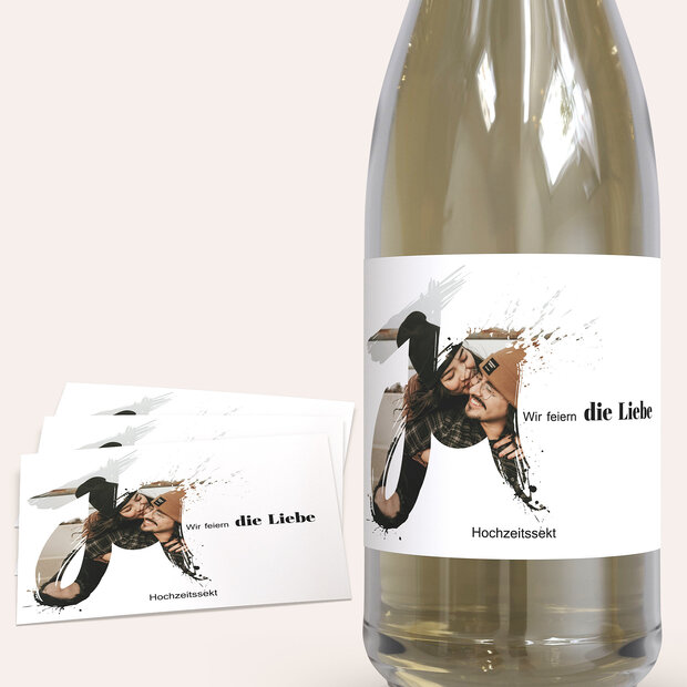 Sektetiketten Hochzeit - Liebesenergie