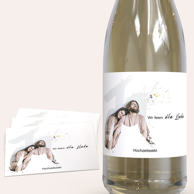 Sektetiketten Hochzeit - Liebesenergie