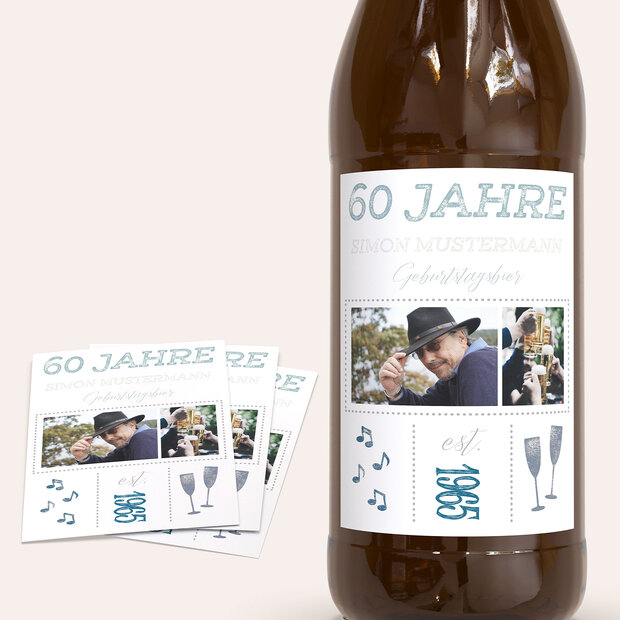 Bieretiketten Geburtstag - Terminsache 60