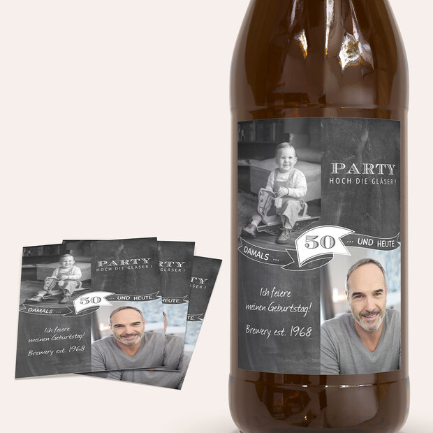 Bieretiketten Geburtstag - Jahrestafel 50