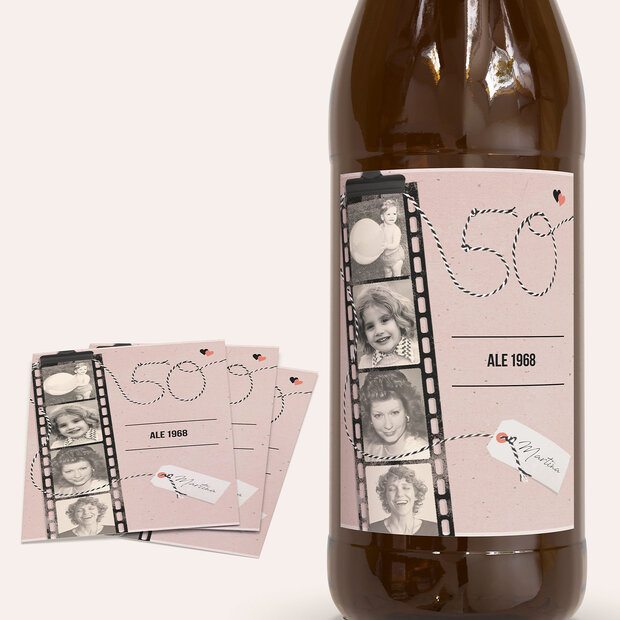 Bieretiketten Geburtstag - Filmstreifen 50