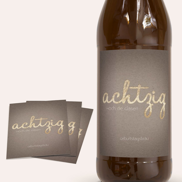 Bieretiketten Geburtstag - Goldener Tag 80