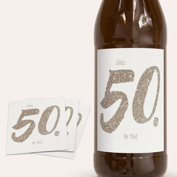 Bieretiketten Geburtstag - Goldene Nummer 50