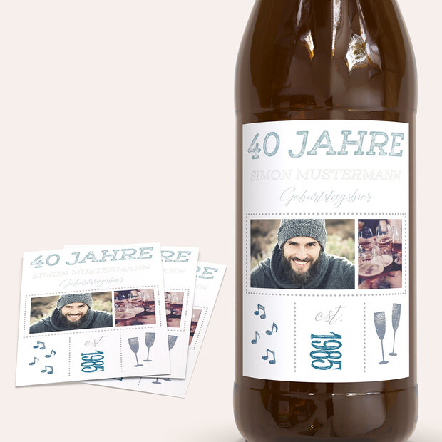 Bieretiketten Geburtstag - Terminsache 40