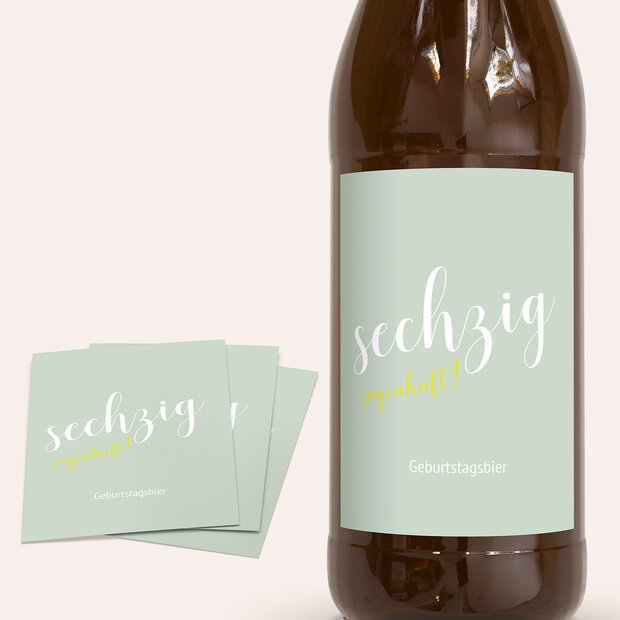 Bieretiketten Geburtstag - Sagenhafte Sechzig