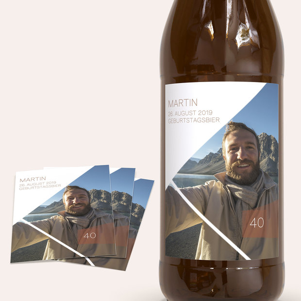 Bieretiketten Geburtstag - Steil nach oben 40