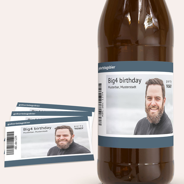 Bieretiketten Geburtstag - Party Ticket 40
