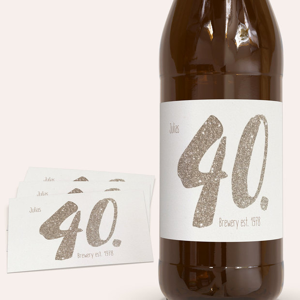 Bieretiketten Geburtstag - Goldene Nummer 40