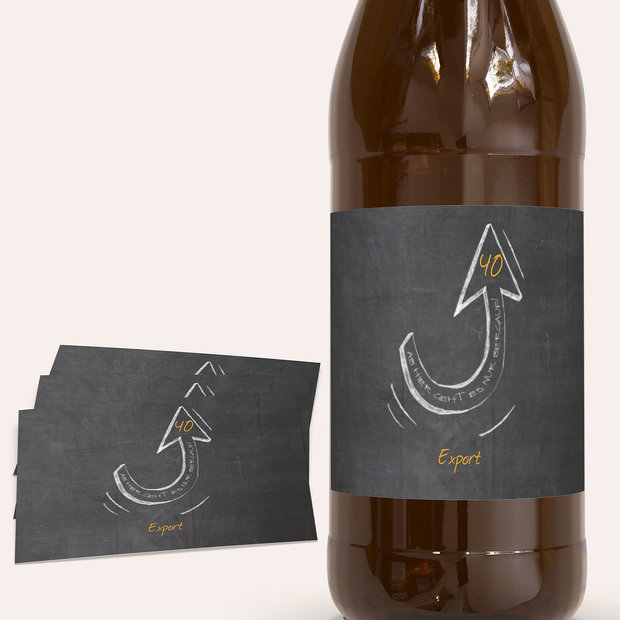 Bieretiketten Geburtstag - Aufwärts 40