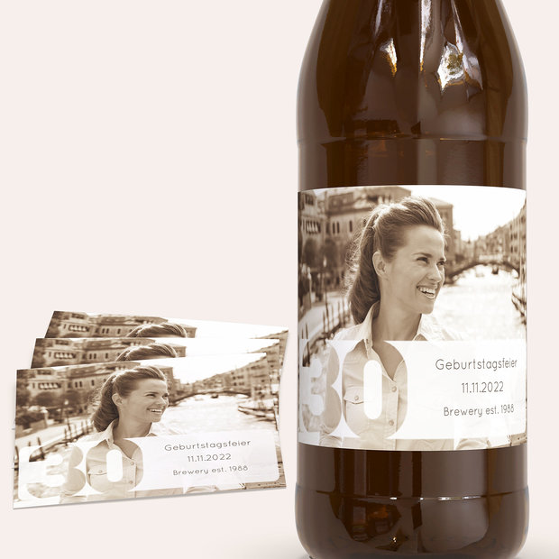 Bieretiketten Geburtstag - Transparent 30