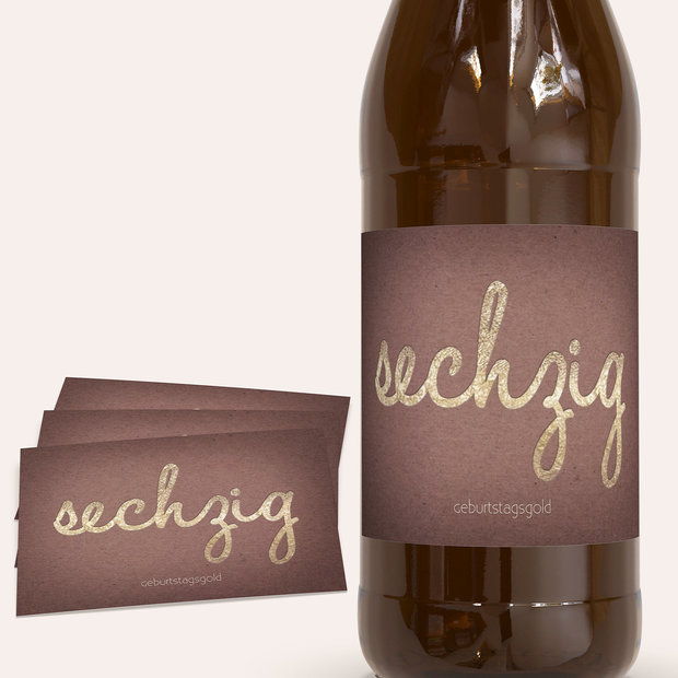 Bieretiketten Geburtstag - Goldener Tag 60