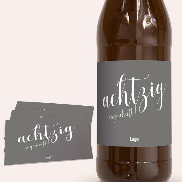 Bieretiketten Geburtstag - Sagenhafte Achtzig