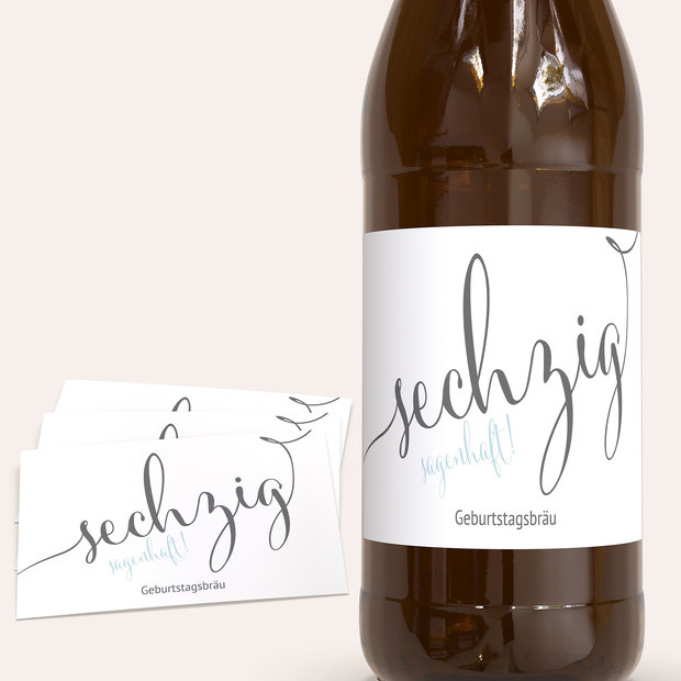 Bieretiketten Geburtstag - Sagenhafte Sechzig