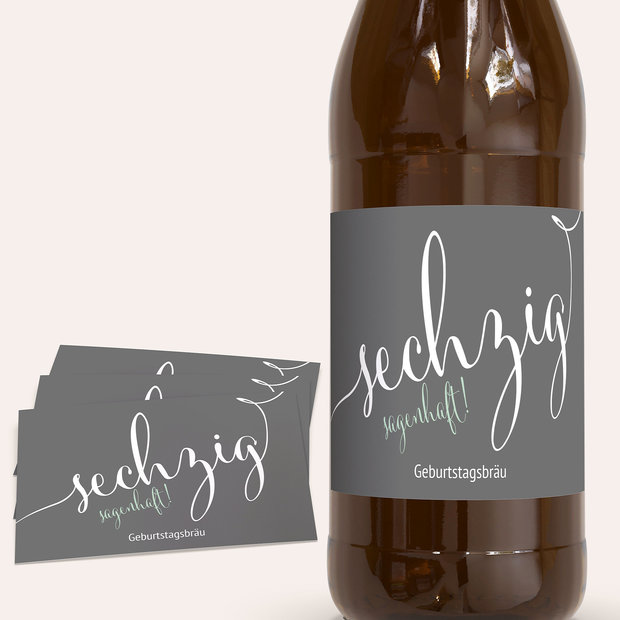 Bieretiketten Geburtstag - Sagenhafte Sechzig