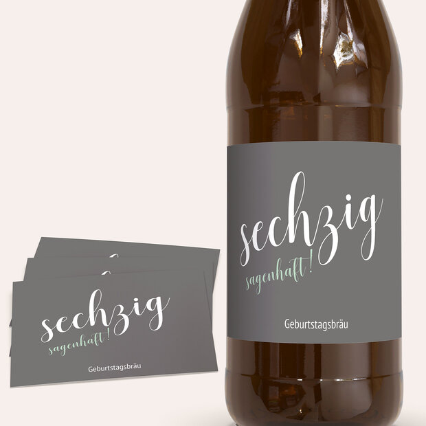Bieretiketten Geburtstag - Sagenhafte Sechzig