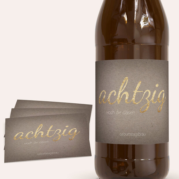 Bieretiketten Geburtstag - Goldener Tag 80