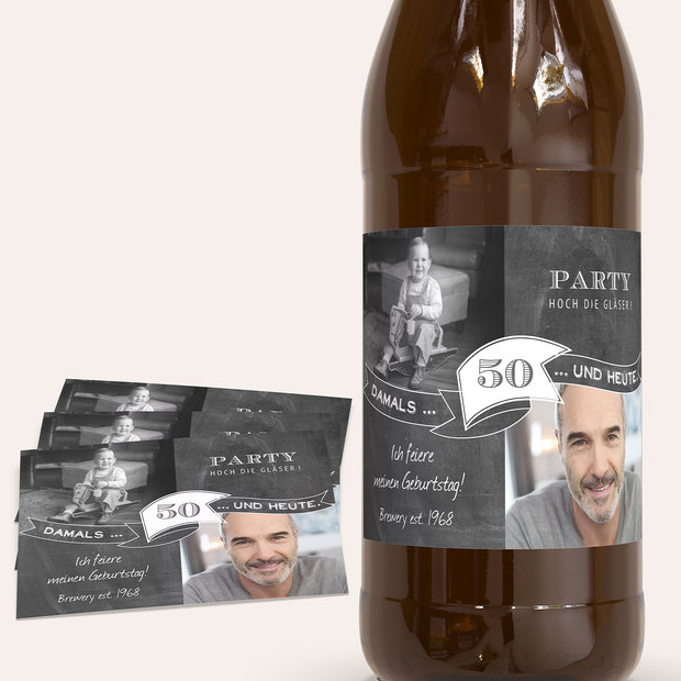 Bieretiketten Geburtstag - Jahrestafel 50
