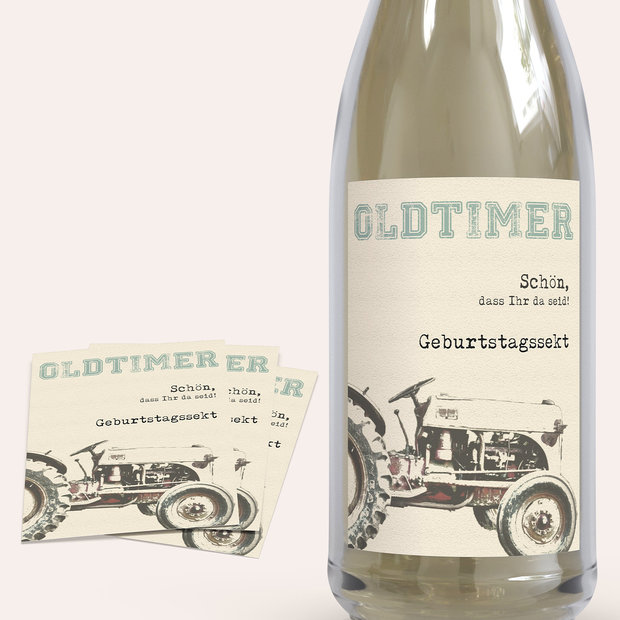 Sektetiketten Geburtstag - Herr der Maschine