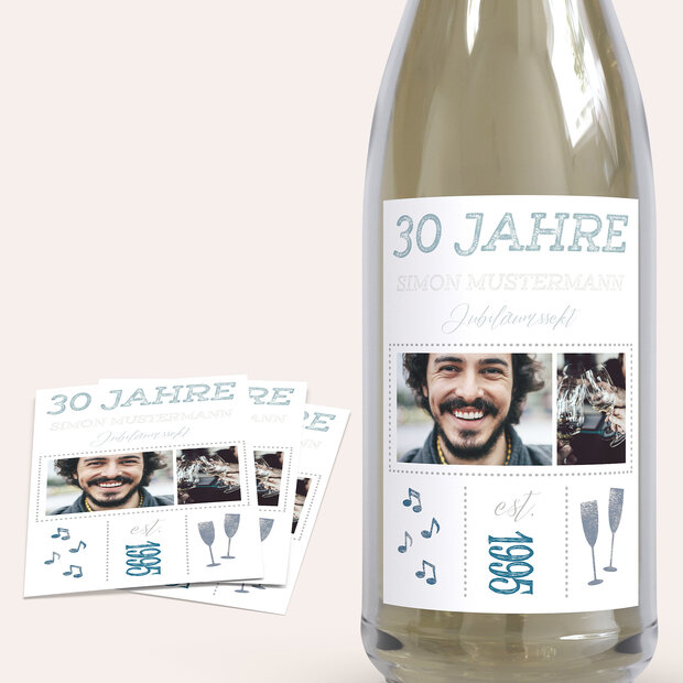 Sektetiketten Geburtstag - Terminsache 30