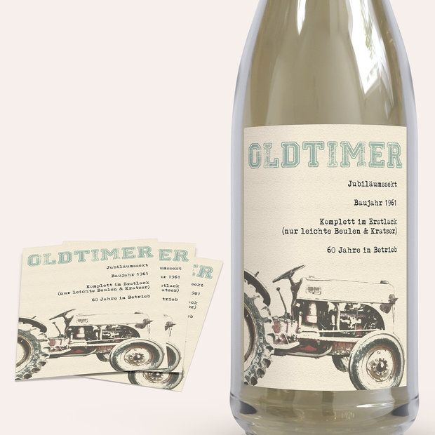 Sektetiketten Geburtstag - Herr der Maschine 60