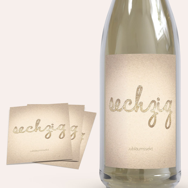 Sektetiketten Geburtstag - Goldener Tag 60