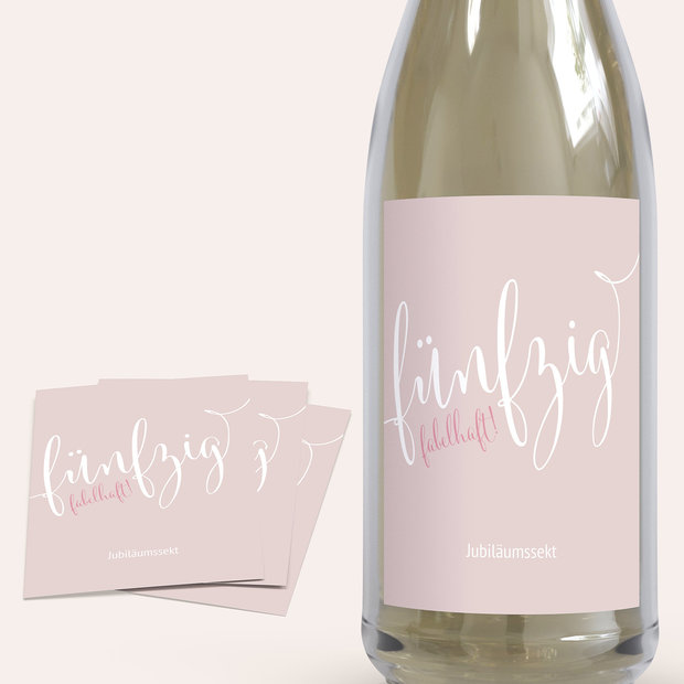 Sektetiketten Geburtstag - Fabelhafte Fünfzig
