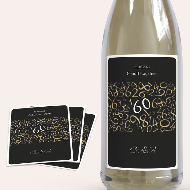 Sektetiketten Geburtstag - Chaos 60