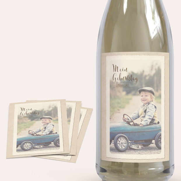 Sektetiketten Geburtstag - Feierliche Post