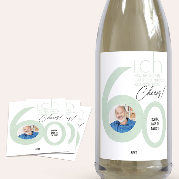 Sektetiketten Geburtstag - Tolle Nummer 60
