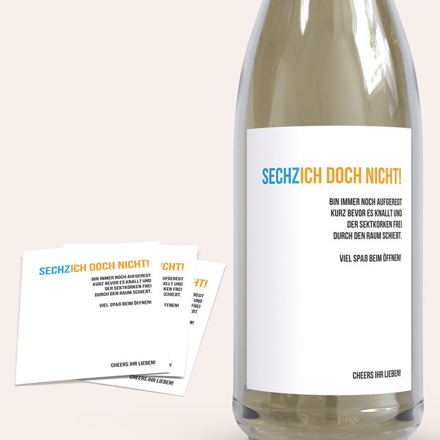 Sektetiketten Geburtstag - Sechzich