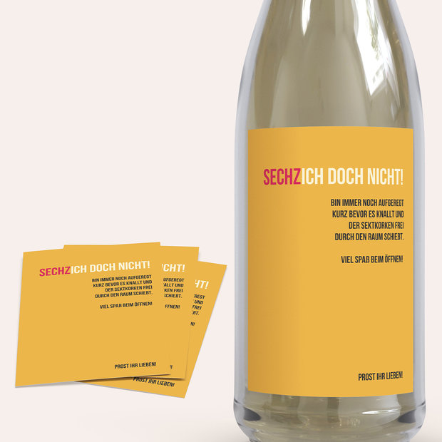 Sektetiketten Geburtstag - Sechzich