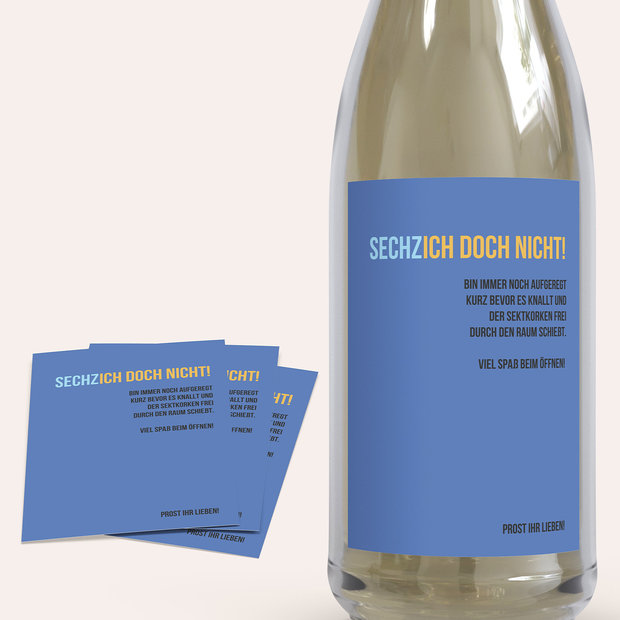 Sektetiketten Geburtstag - Sechzich