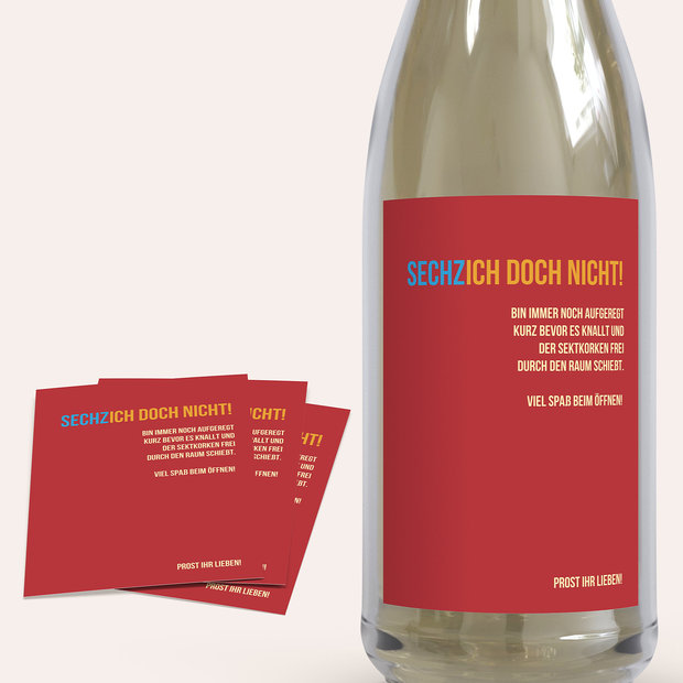 Sektetiketten Geburtstag - Sechzich