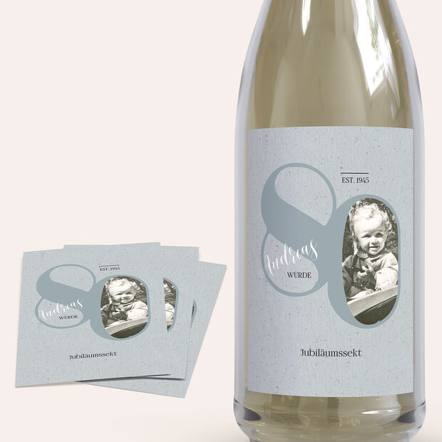 Sektetiketten Geburtstag - My time 80