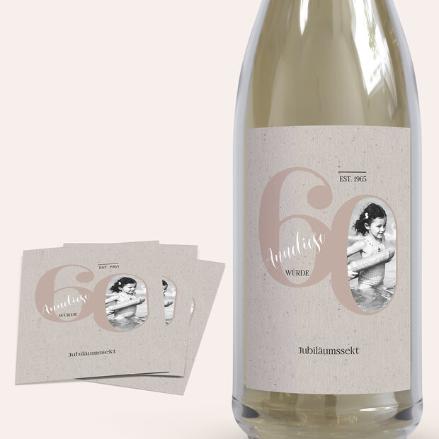 Sektetiketten Geburtstag - My time 60