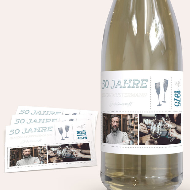 Sektetiketten Geburtstag - Terminsache 50