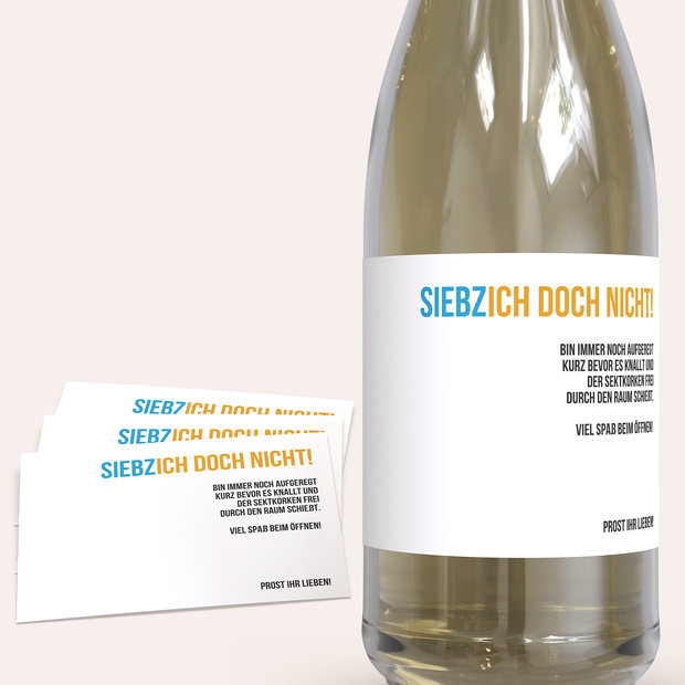 Sektetiketten Geburtstag - Siebzich