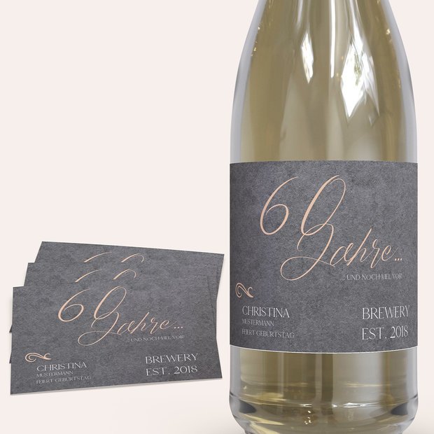Sektetiketten Geburtstag - Lebenstraum 60