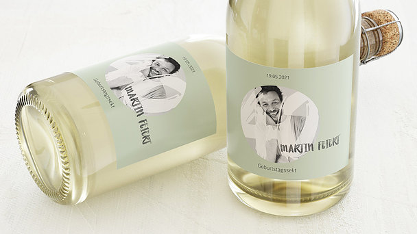 Sektetiketten Geburtstag - Mittendrin 40