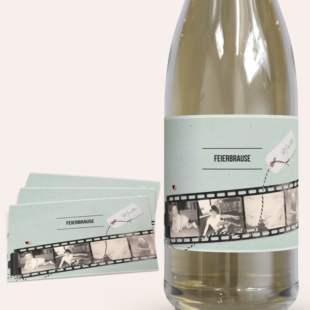 Sektetiketten Geburtstag - Filmstreifen