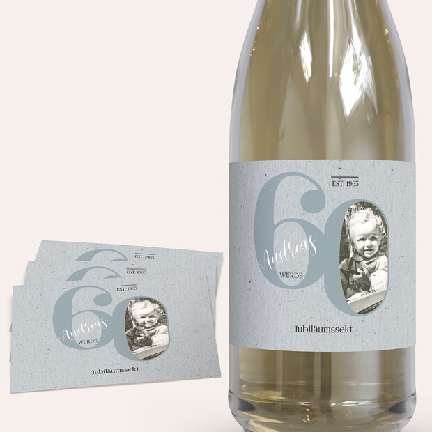 Sektetiketten Geburtstag - My time 60