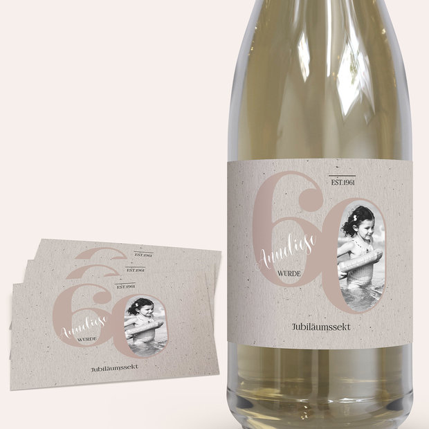 Sektetiketten Geburtstag - My time 60