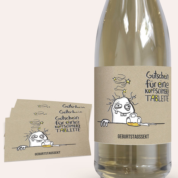 Sektetiketten Geburtstag - Hangover