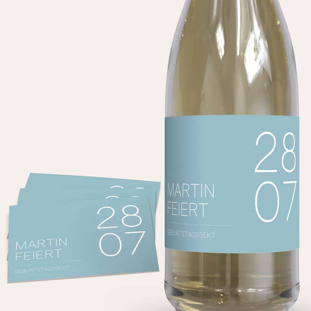 Sektetiketten Geburtstag - Runde Nummer 40