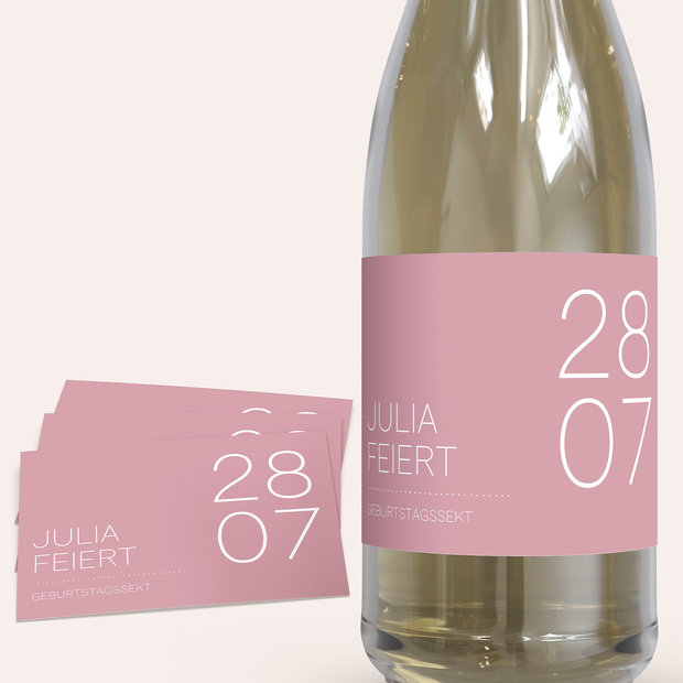 Sektetiketten Geburtstag - Runde Nummer 40
