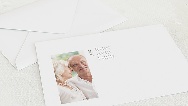 Umschlag mit Design Diamantene Hochzeit - Federgesteck