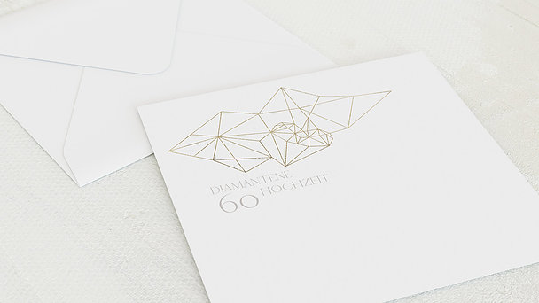 Umschlag mit Design Diamantene Hochzeit - Herz Diamant