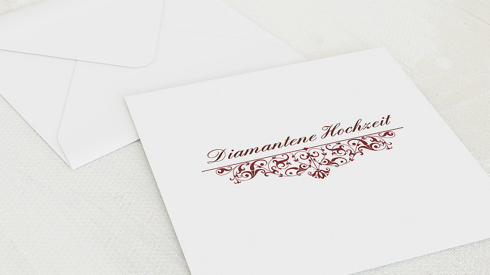 Umschlag Mit Design Diamantene Hochzeit Bestimmung Detail 