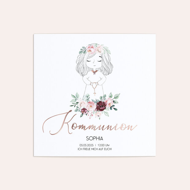 Kommunionskarten - Weißes Kleid